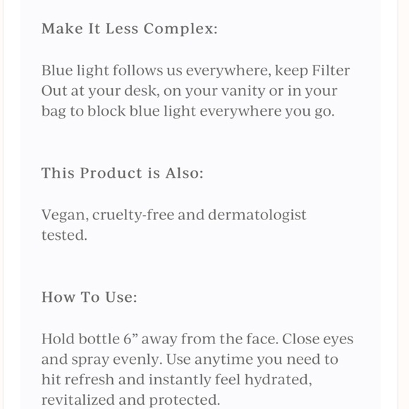 Complex Culture Filter Out Daily Blue Light Defense Mist | NEW | 100mL - Picture 5 of 10